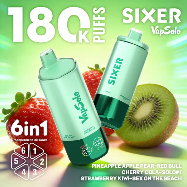 VAPSOLO SIXER 180k | 6 sabores en 1