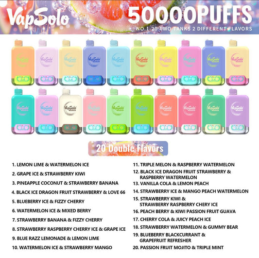 VAPSOLO TWINS PRO 50000 PUFFS DOBLE SABOR