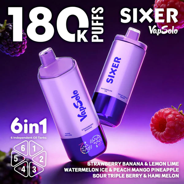 VAPSOLO SIXER 180k | 6 sabores en 1