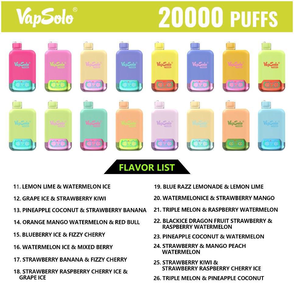 VAPSOLO TWINS 20000 PUFFS DOBLE SABOR