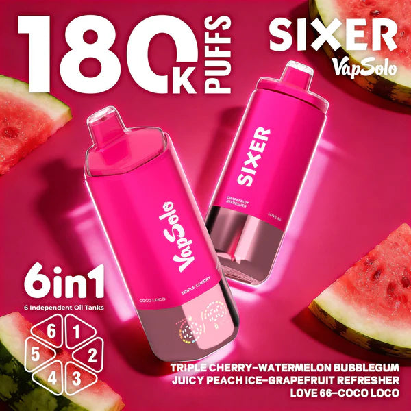 VAPSOLO SIXER 180k | 6 sabores en 1