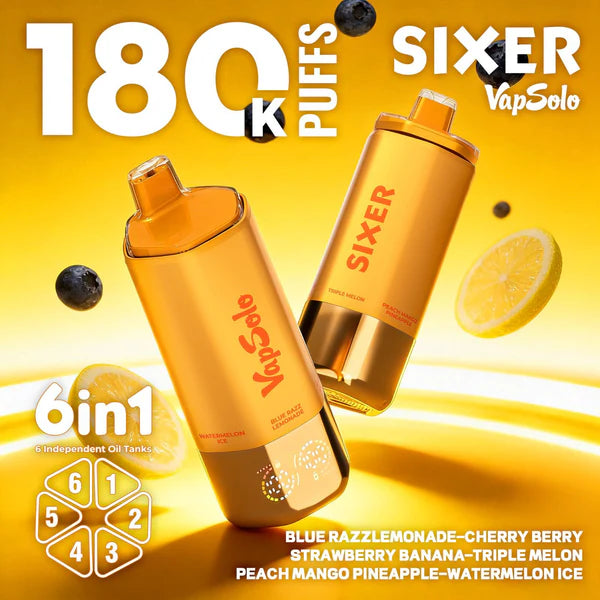 VAPSOLO SIXER 180k | 6 sabores en 1
