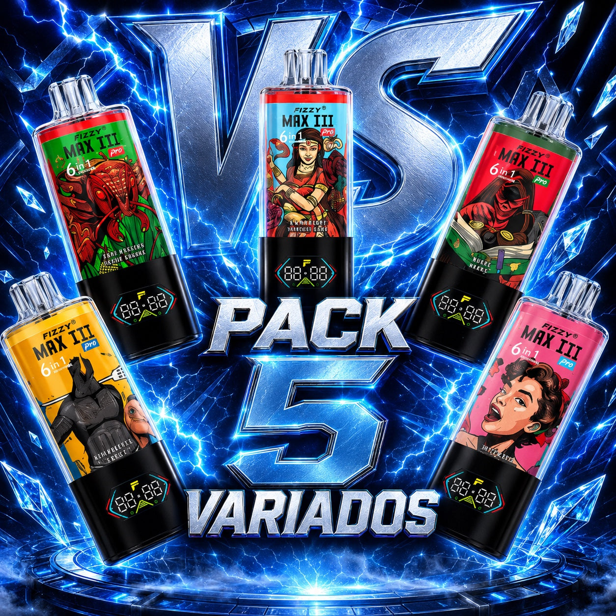 PACK 5 VARIADO FIZZY MAX III PRO 120K PUFFS 