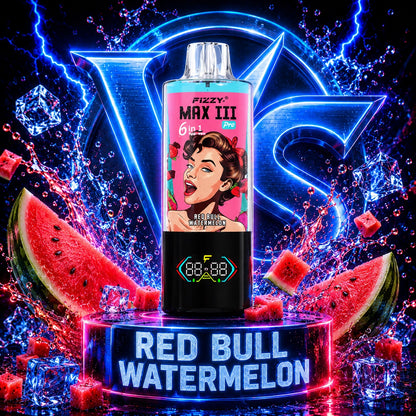 Fizzy Max III Pro 120K Puffs vape desechable 6 en 1 sabor Strawberry Ice, Fizzy Cola y Watermelon Bubble Gum 