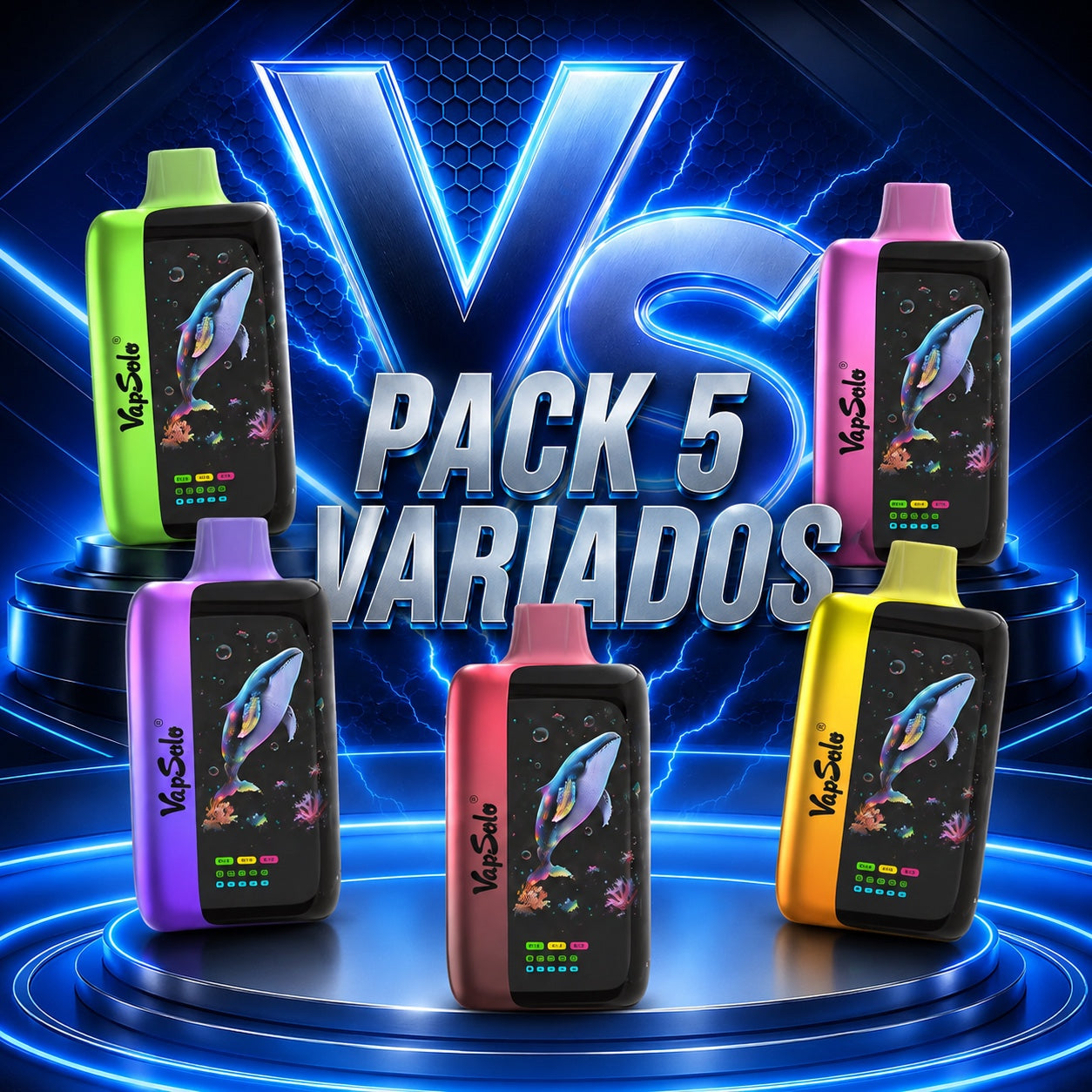 PACK 5 VARIADOS VAPSOLO 70K MASTER DESECHABLES 10 SABORES DISPONIBLES 