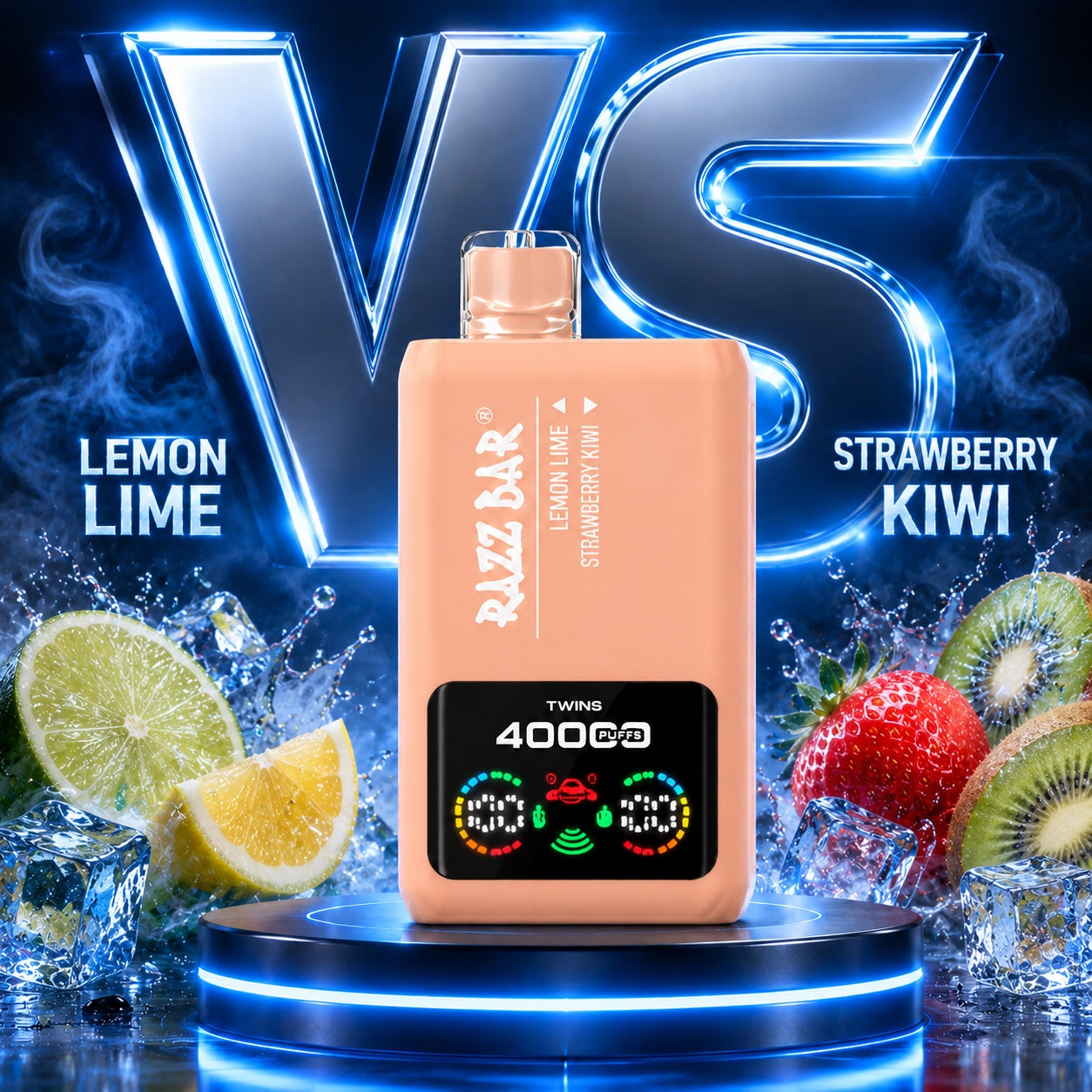  `Razz Bar 40000 Puffs X2 sabor Lemon Lime y Strawberry Kiwi`         