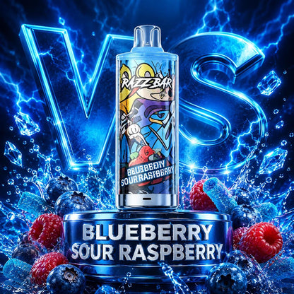 Razzbar 60K vape desechable sabor Blueberry Sour Raspberry
