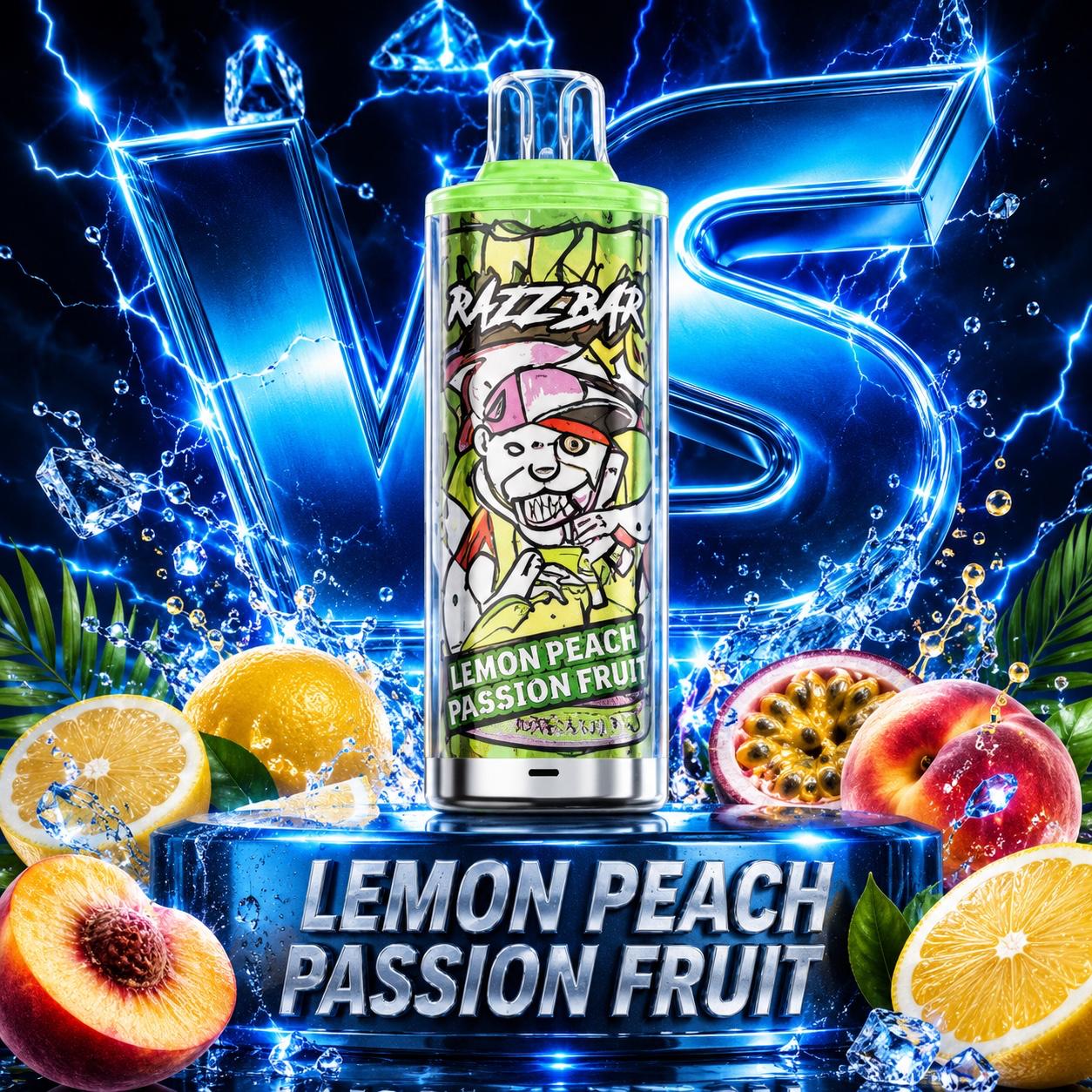 Razzbar 60K vape desechable sabor Lemon Peach Passion Fruit