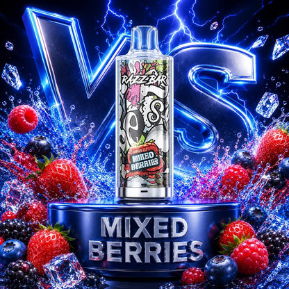 Razzbar 60K vape desechable sabor Mixed Berries

