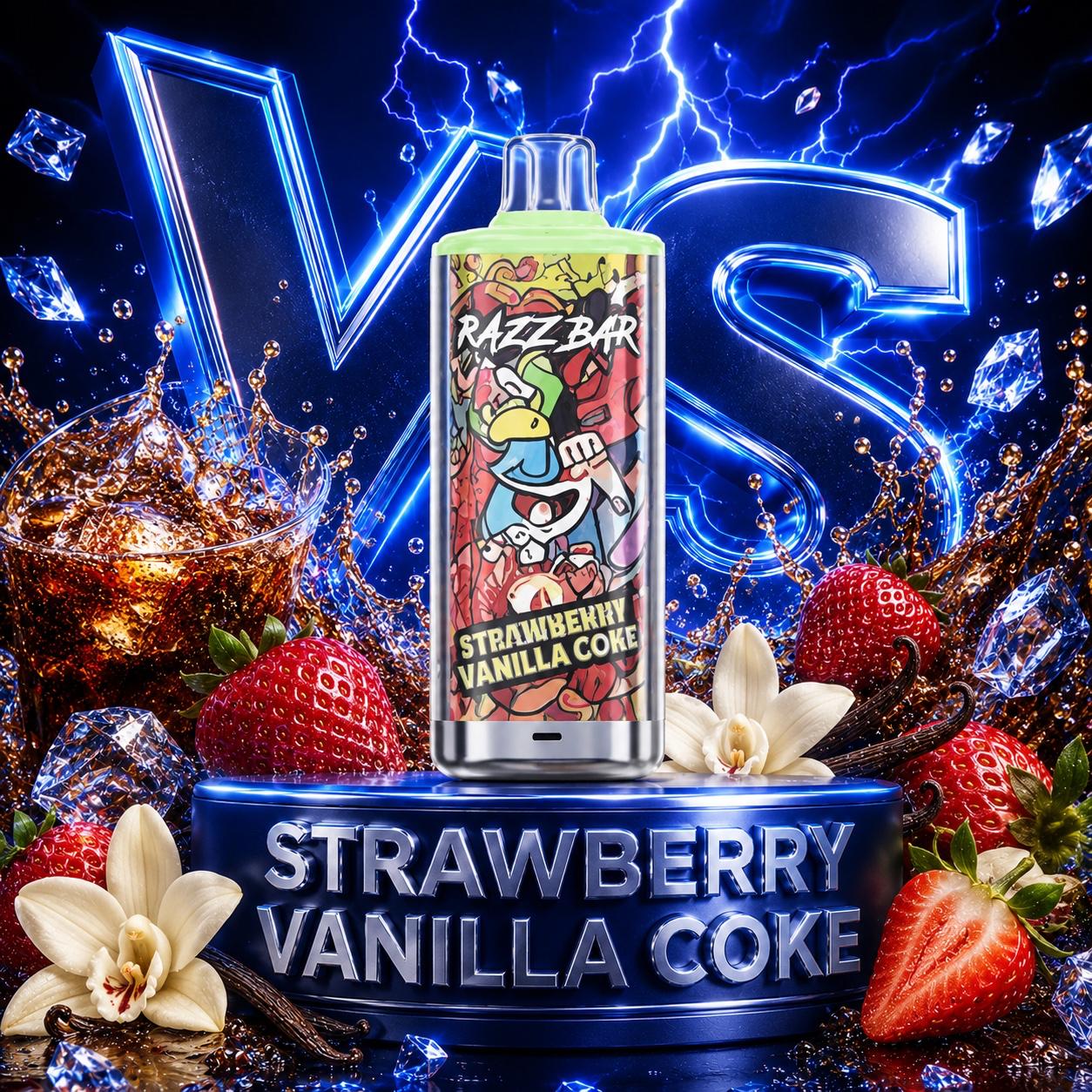 Razzbar 60K vape desechable sabor Strawberry Vanilla Coke