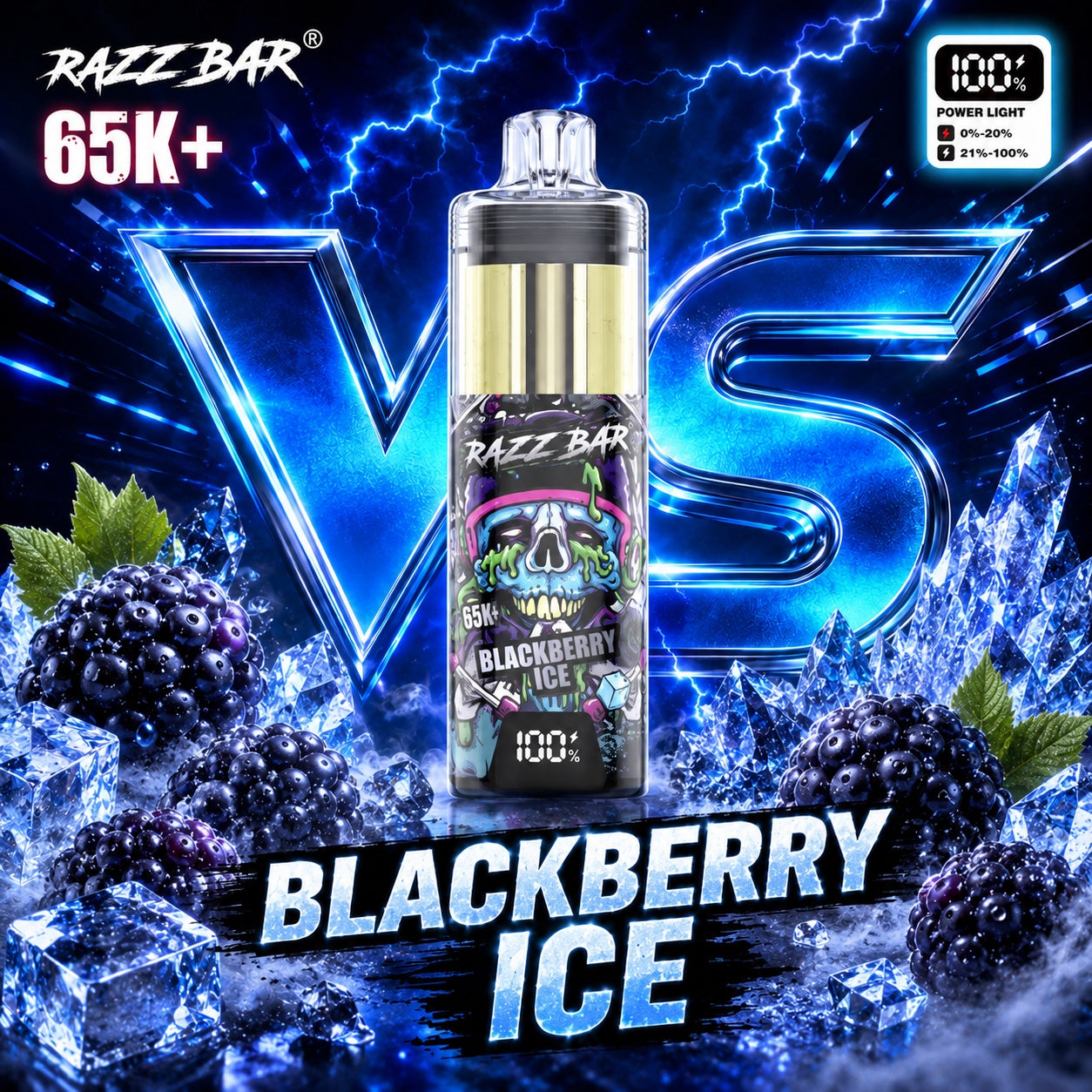 Razzbar 65K Plus Blackberry Ice vaper desechable recargable