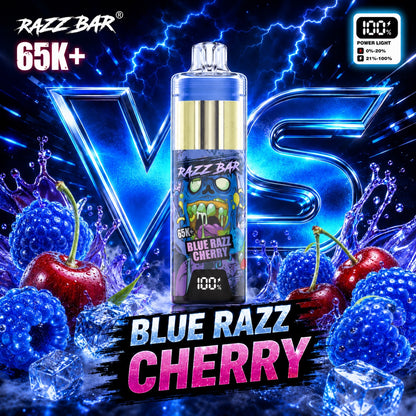 Razzbar 65K Plus Blue Razz Cherry vaper desechable recargable