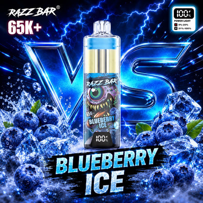 Razzbar 65K Plus Blueberry Ice vaper desechable recargable
