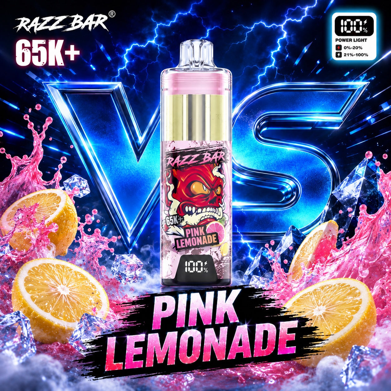 Razzbar 65K Plus Pink Lemonade vaper desechable recargable
