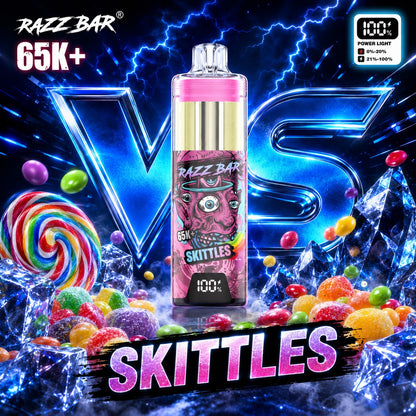 Razzbar 65K Plus Skittles vaper desechable recargable