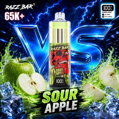 Razzbar 65K Plus Sour Apple vaper desechable recargable