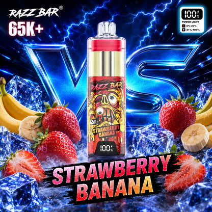 Razzbar 65K Plus Strawberry Banana vaper desechable recargable