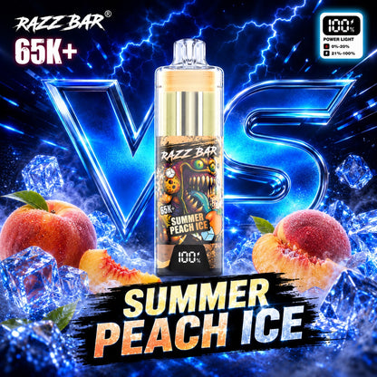 Razzbar 65K Plus Summer Peach Ice vaper desechable recargable
