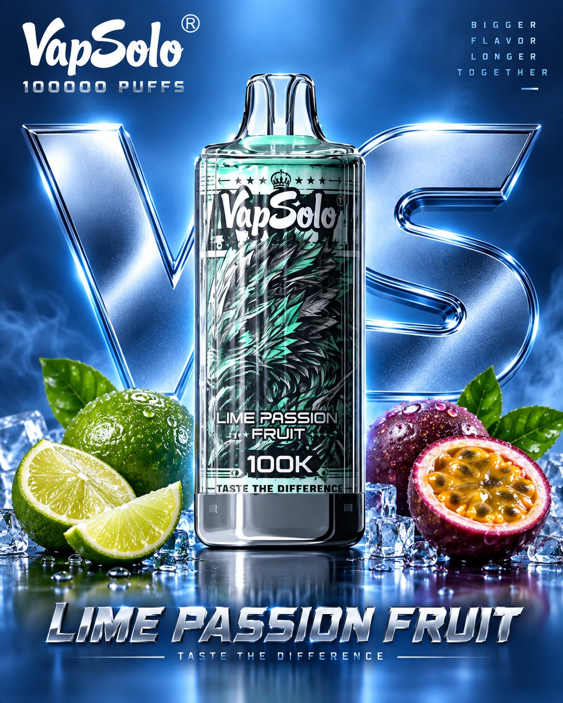   Vapsolo 100K 100000 puffs sabor Lime Passion Fruit