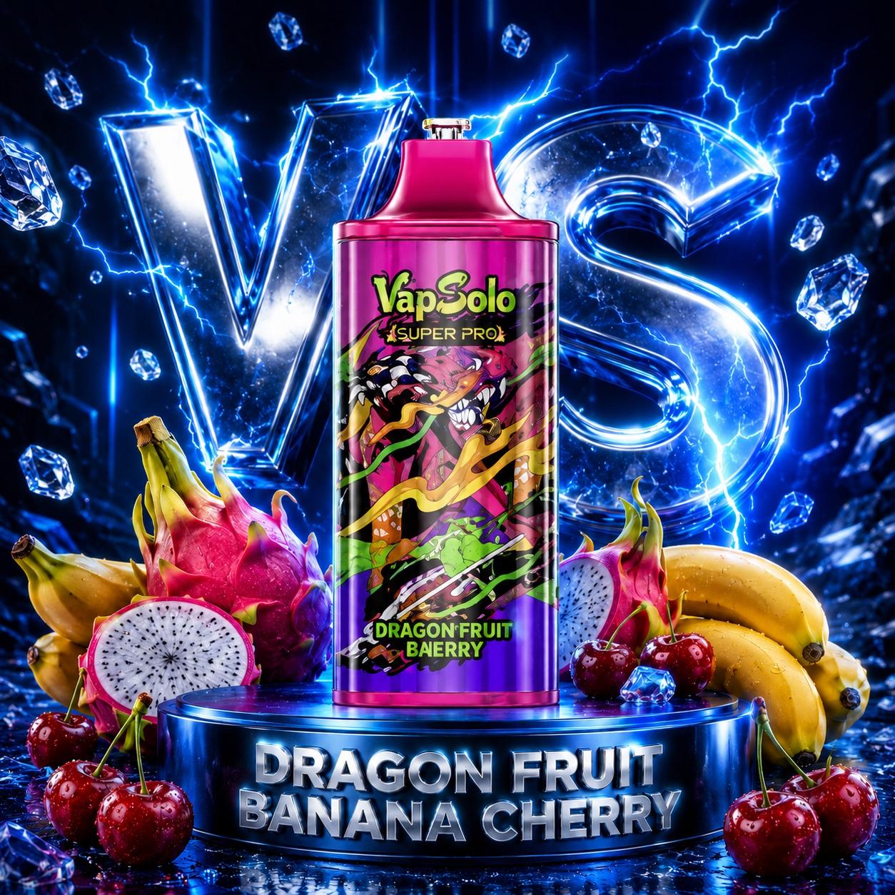 Vapsolo 30K Puffs vape desechable sabor Dragon Fruit Banana Cherry