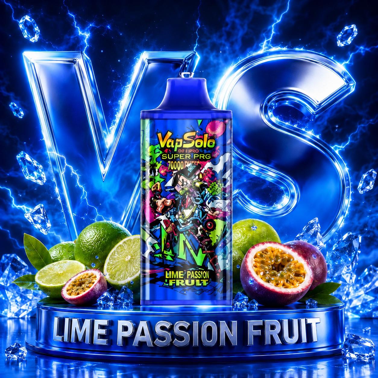 Vapsolo 30K Puffs vape desechable sabor Lime Passion Fruit
