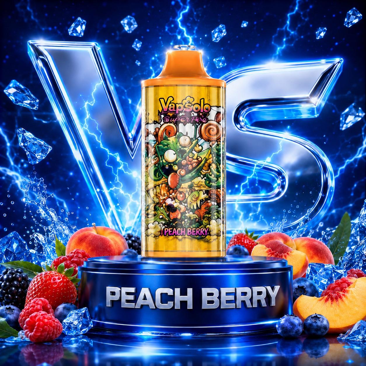 Vapsolo 30K Puffs vape desechable sabor Peach Berry
