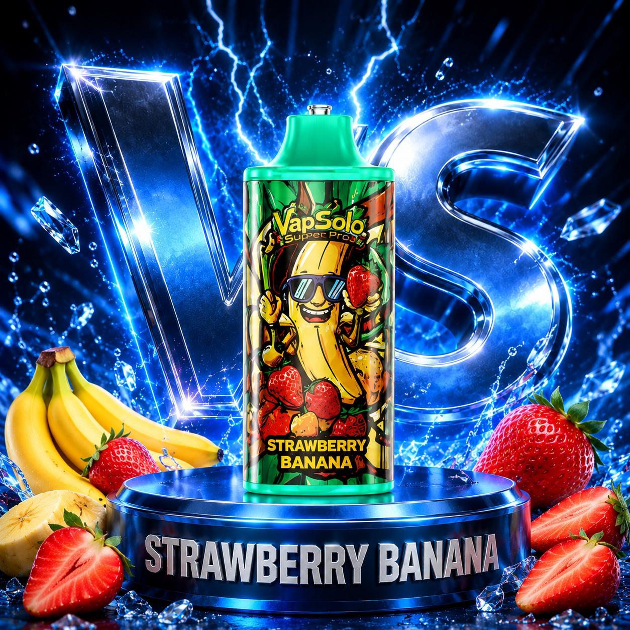 Vapsolo 30K Puffs vape desechable sabor Strawberry Banana