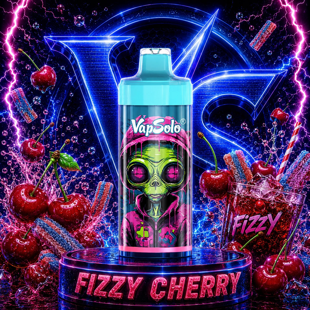 Vapsolo 40K Puffs sabor Fizzy Cherry