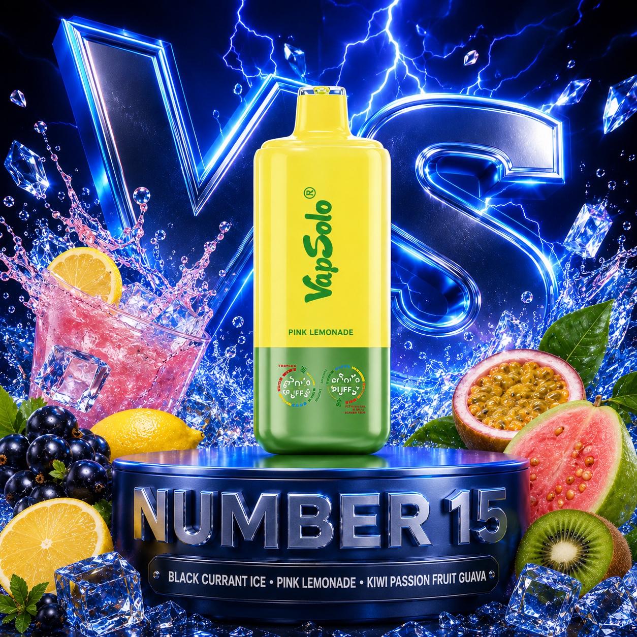 Vapsolo 60K triple sabor Black Currant Ice Pink Lemonade Kiwi Passion Fruit Guava 