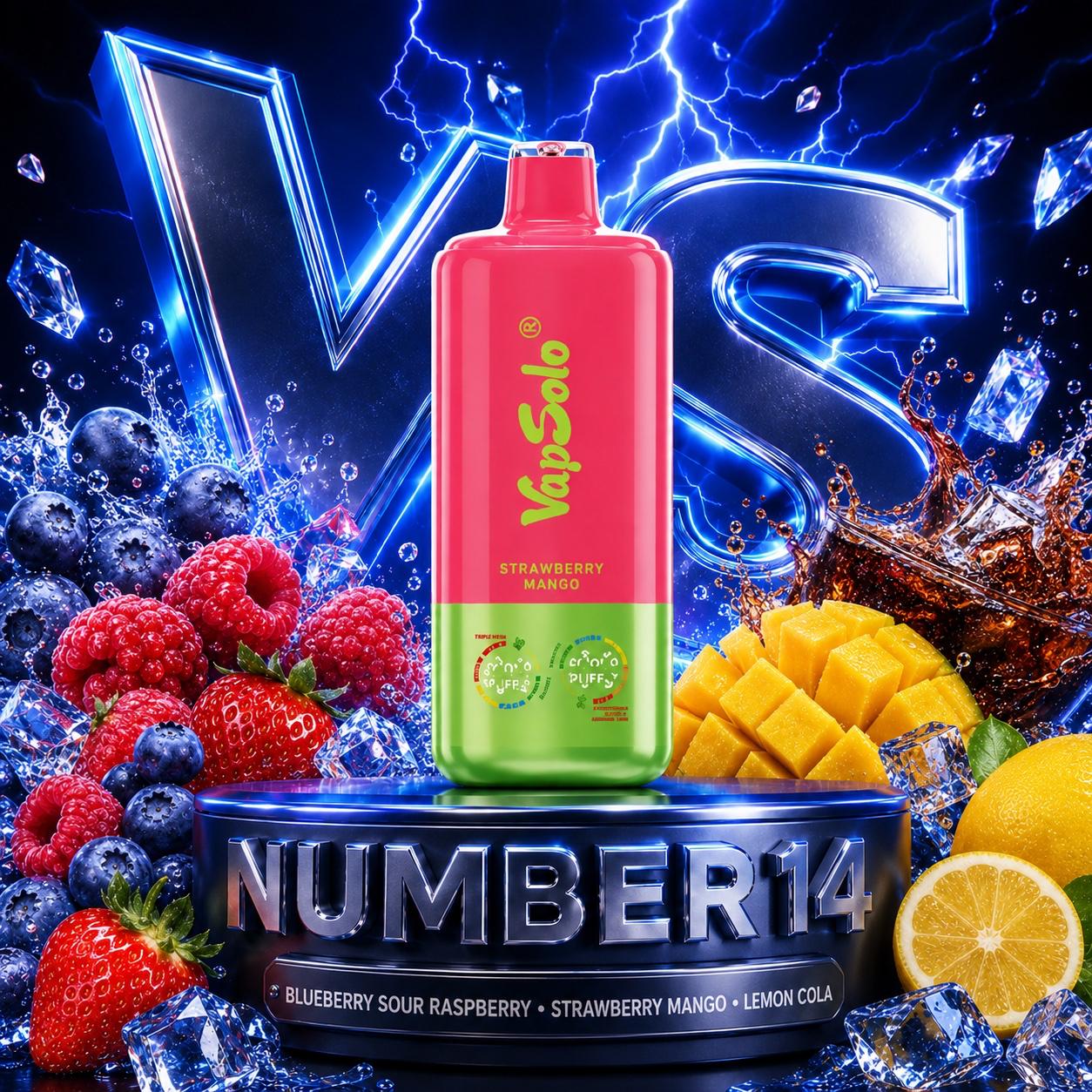  Vapsolo 60K triple sabor Blueberry Sour Raspberry Strawberry Mango Lemon Cola 