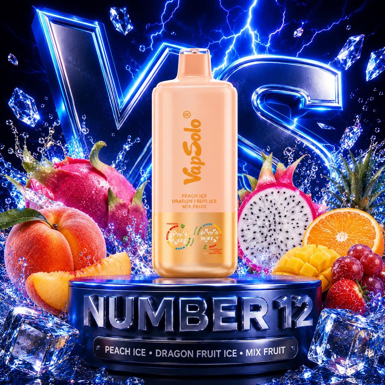 Vapsolo 60K triple sabor Peach Ice Dragon Fruit Ice Mixed Fruit 