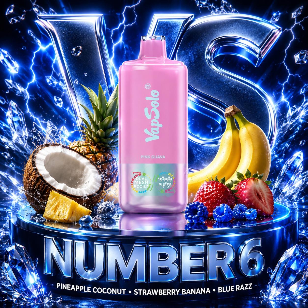 Vapsolo 60K triple sabor Pineapple Coconut Strawberry Banana Blue Razz 