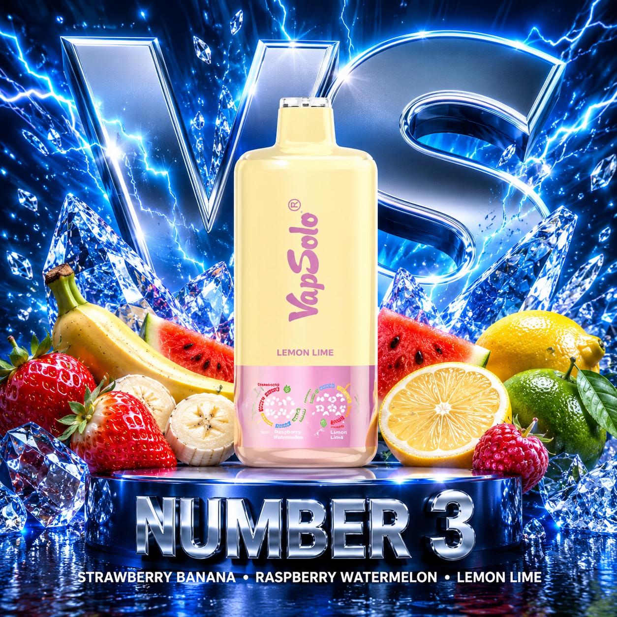 Vapsolo 60K triple sabor Strawberry Banana Raspberry Watermelon Lemon Lime 