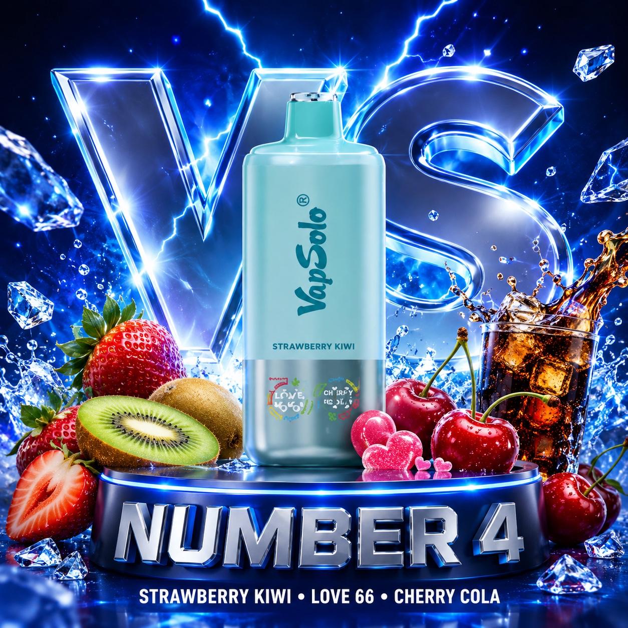  Vapsolo 60K triple sabor Strawberry Kiwi Love 66 Cherry Cola 