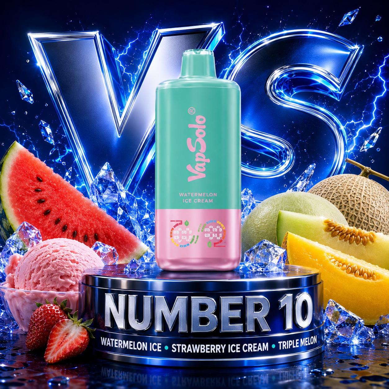 Vapsolo 60K triple sabor Watermelon Ice Strawberry Ice Cream Triple Melon 