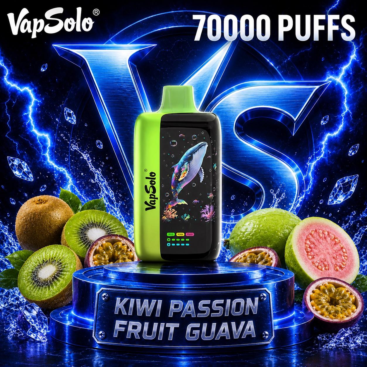 Vapsolo Master 70K Puffs vape desechable sabor Kiwi Passion Fruit Guava