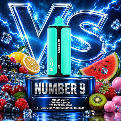 Vapsolo Quads 80K Puffs sabor Mixed Berry, Cherry Lemon, Strawberry Kiwi y Strawberry Watermelon Bubblegum