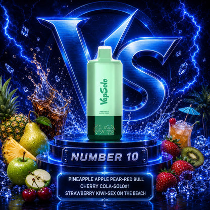 Vapsolo Sixer 180K Puffs vape desechable sabor Pineapple Apple Pear, Red Bull, Cherry Cola, Solo, Strawberry Kiwi y Sex On The Beach