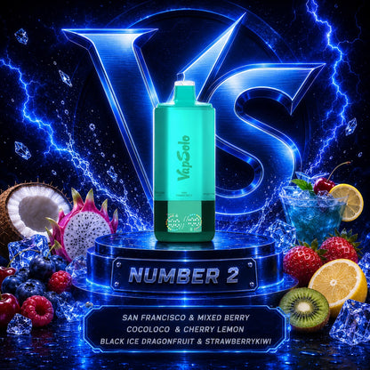 Vapsolo Sixer 180K Puffs vape desechable sabor San Francisco, Mixed Berry, Coco Loco, Cherry Lemon, Black Ice Dragon Fruit y Strawberry Kiwi