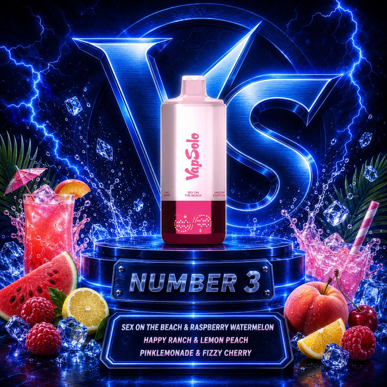 Vapsolo Sixer 180K Puffs vape desechable sabor Sex On The Beach, Raspberry Watermelon, Happy Ranch, Lemon Peach, Pink Lemonade y Fizzy Cherry