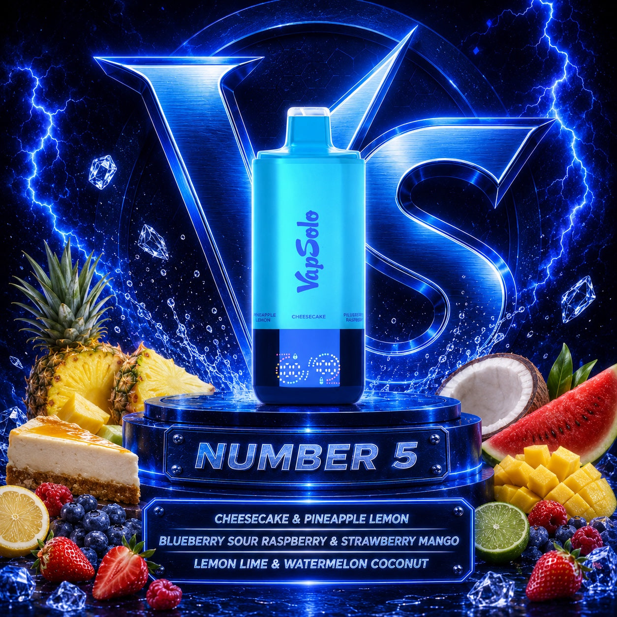 Vapsolo Sixer 180K Puffs vape desechable sabor Cheesecake, Pineapple Lemon, Blueberry Sour Raspberry, Strawberry Mango, Lemon Lime y Watermelon Coconut