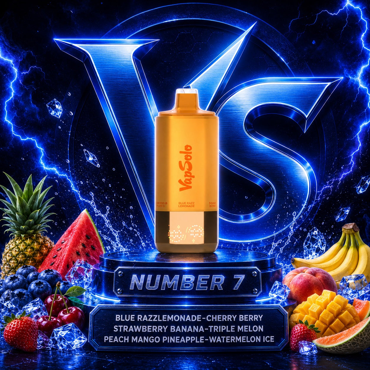 Vapsolo Sixer 180K Puffs vape desechable sabor Blue Razz Lemonade, Cherry Berry, Strawberry Banana, Triple Melon, Peach Mango Pineapple y Watermelon Ice